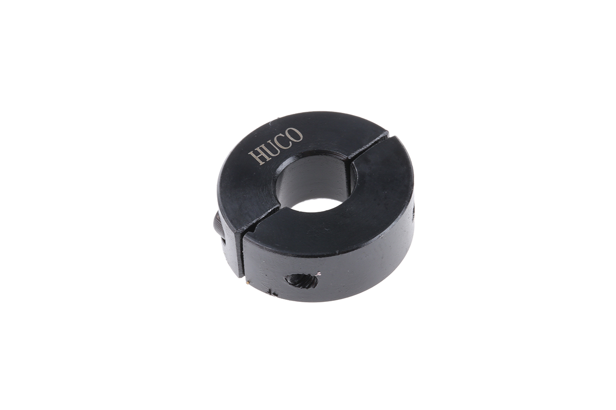 Huco Shaft Collar, Two Piece, Clamp Screw, Bore 10mm, OD 24mm, W 9mm, Steel