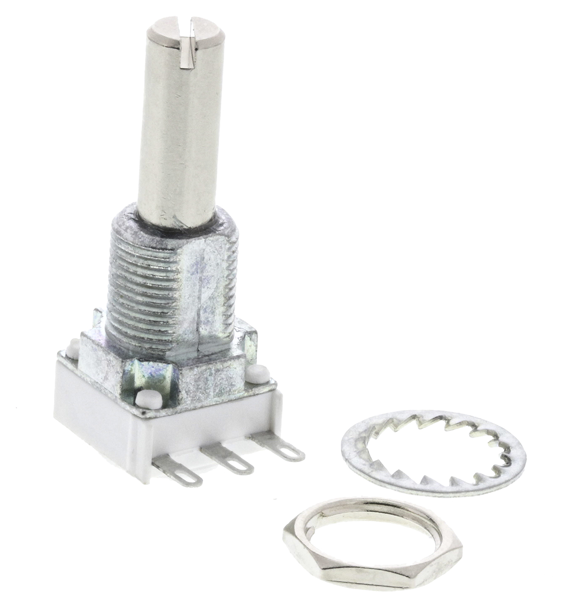 Vishay P11S 100Ω Rotary Potentiometer 1-Gang Panel Mount, P11S1V0FLSY00101KA