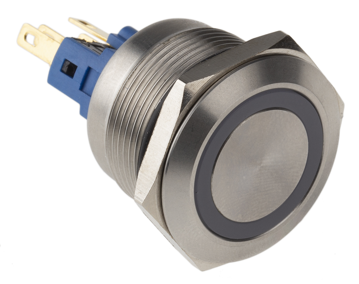RS PRO Illuminated Push Button Switch, Momentary, Panel Mount, 22mm Cutout, SPDT, Red LED, 250V ac, IP65, IP67