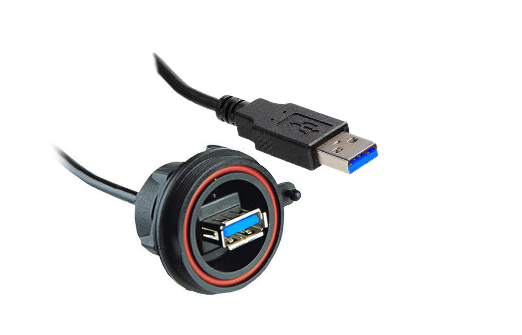 Bulgin USB 3.0, Female USB A to Male USB A, 500mm