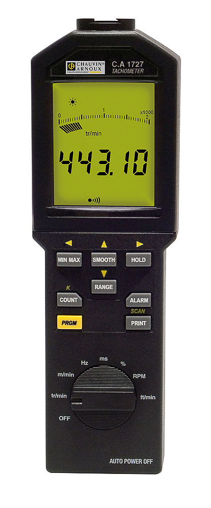 Chauvin Arnoux Tachometer Best Accuracy ±6 Counts - Contact, Non Contact LCD 100000rpm