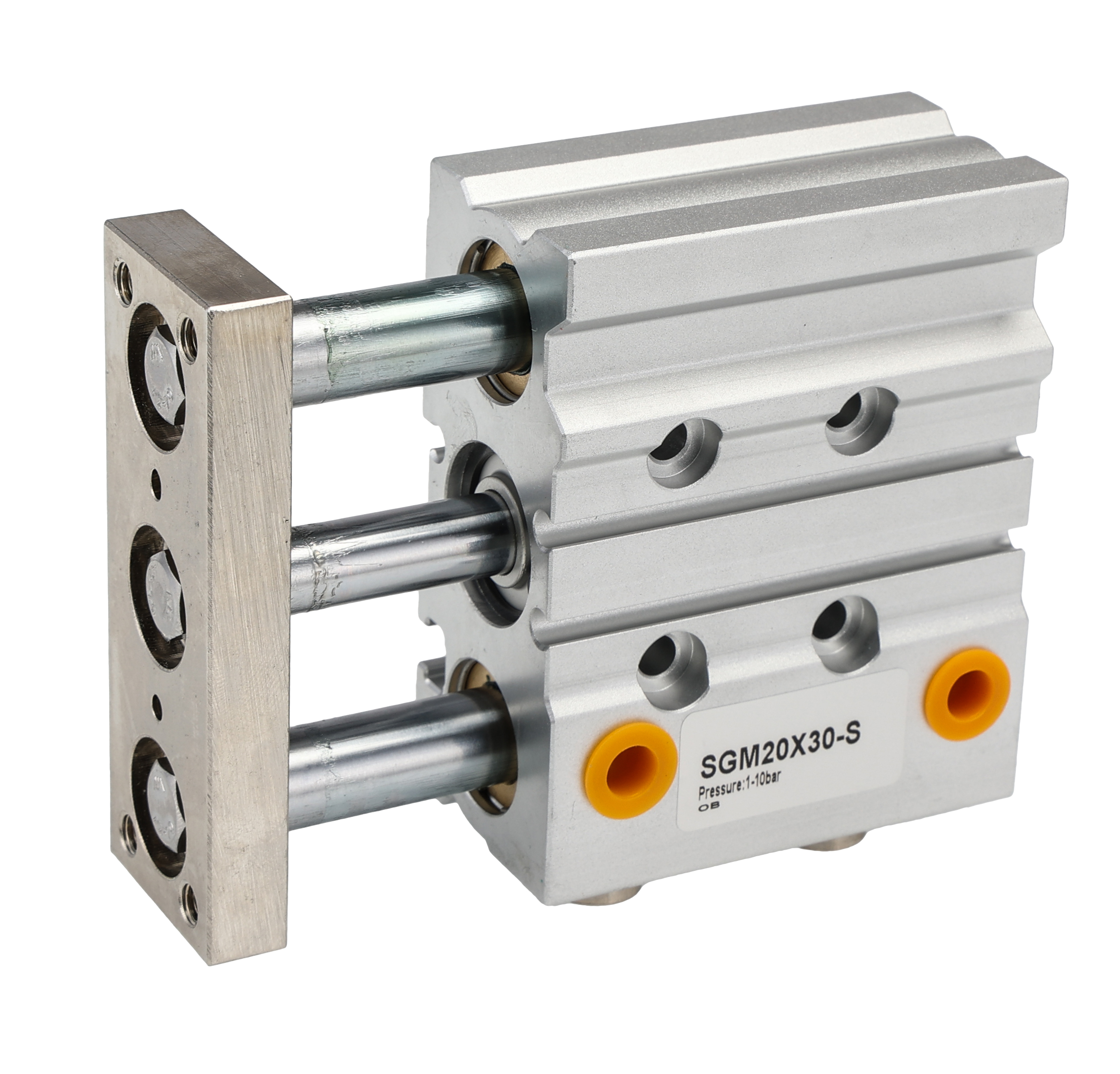 RS PRO Pneumatic Guided Cylinder - 20mm Bore, 30mm Stroke, Double Acting