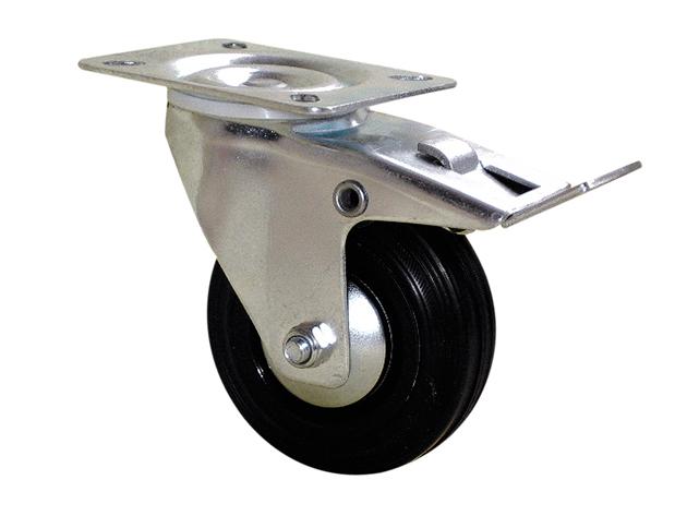 Guitel Hervieu Braked Swivel Castor Wheel, 80kg Capacity, 80mm Wheel