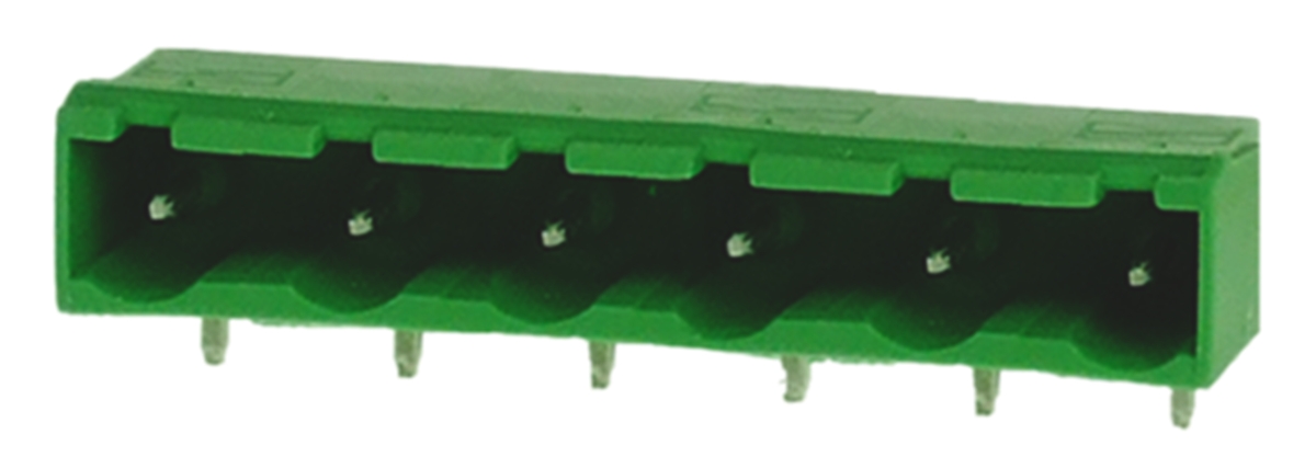 RS PRO, 7.62mm Pitch, 6 Way, Right Angle, Pluggable Terminal Block, Header, Through Hole, Solder Termination