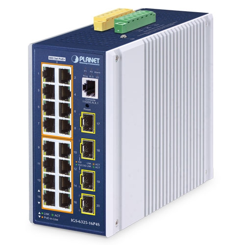 Planet IGS-6325-16P4S, Managed Switch 16 Port Network Switch With PoE RJ-45