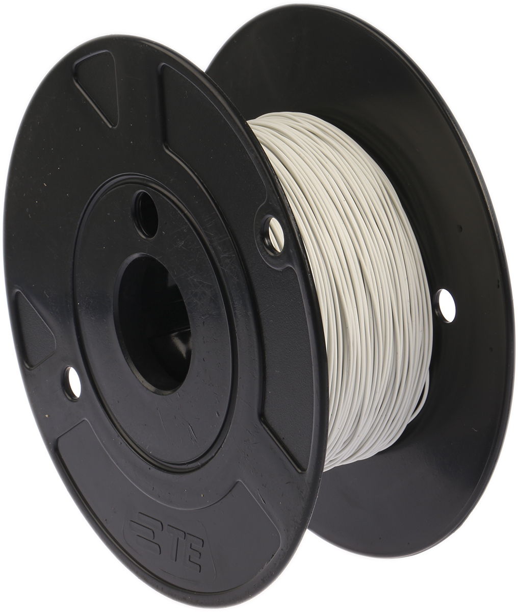 TE Connectivity White 0.38 mm² Harsh Environment Wire, 22 AWG, 19/34, 100m, ETFE Insulation, 55A0111-22-9