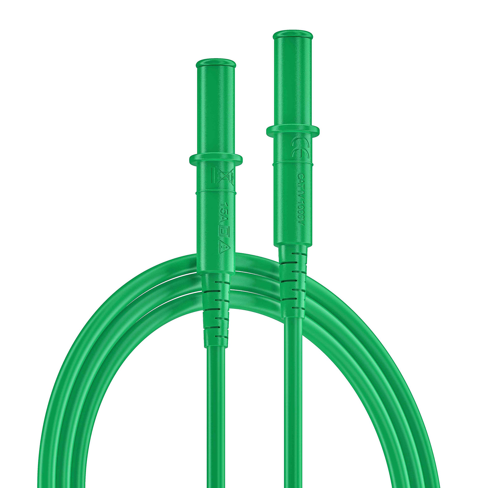 RS PRO Test Leads, 10A, 1000V, Green, 1.5m Lead Length