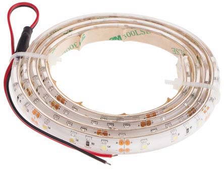 RS PRO 24V White LED Strip Light, 2700 → 3200K Colour Temp, 1m Length