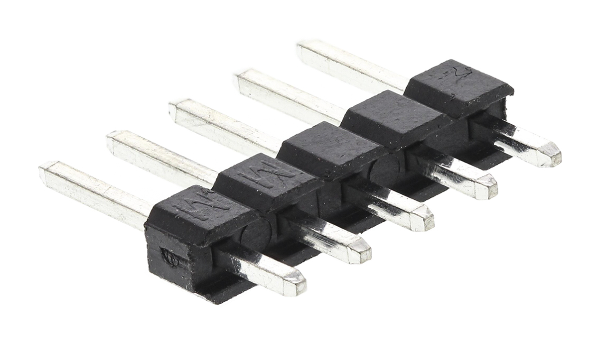 HARWIN M20 Series Straight Through Hole Pin Header, 5 Contact(s), 2.54 mm Pitch, 1 Row, Unshrouded