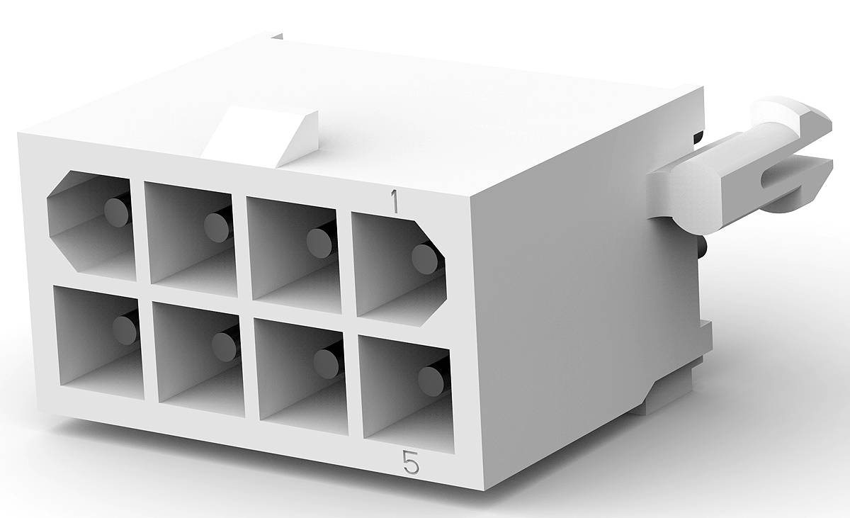 TE Connectivity Mini-Universal MATE-N-LOK Series Straight Through Hole PCB Header, 8 Contact(s), 4.14 mm Pitch, 2 Row,