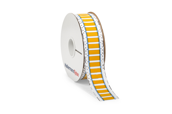 HellermannTyton TLFX DS Suspend Heat Shrink Cable Marker, Yellow, Pre-printed "Ladder Style", 6.4 → 12.7mm