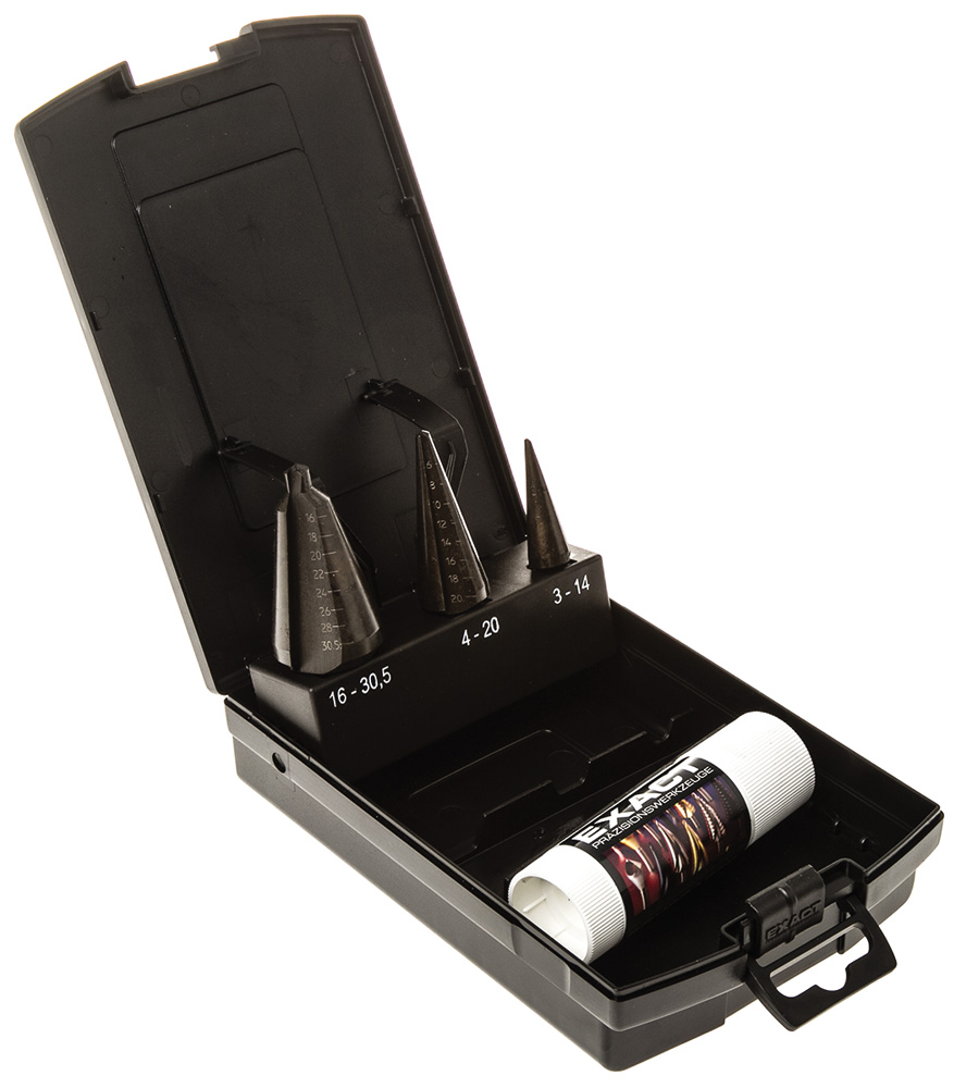 EXACT 3-Piece Step Drill Bit Set for Metal, 30.5mm Max, 3mm Min, HSS Bits