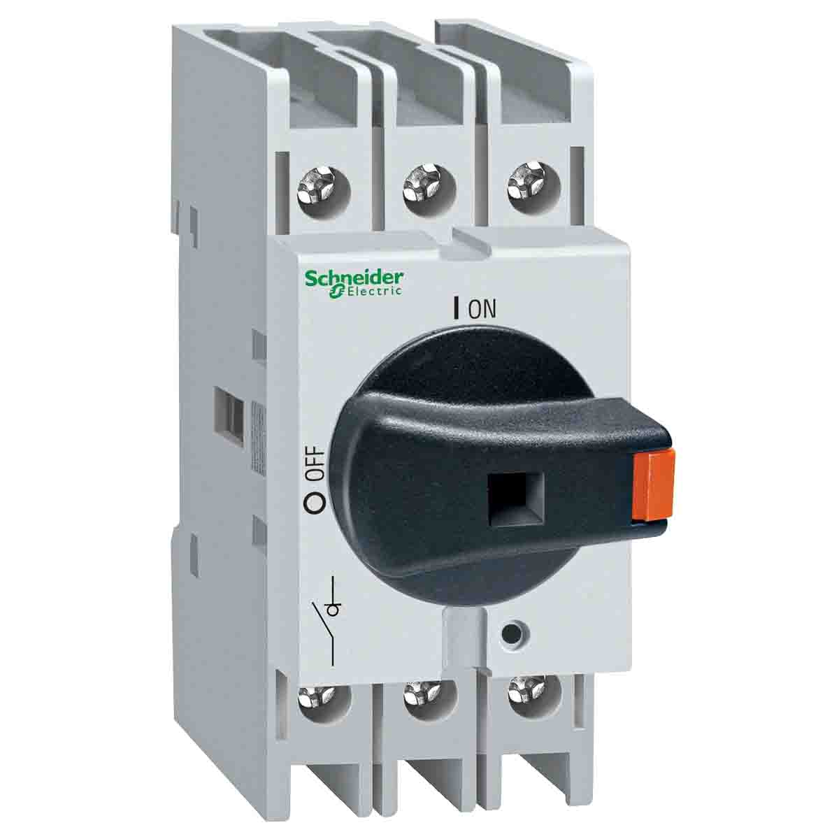 Schneider Electric 3P Pole DIN Rail Isolator Switch - 25A Maximum Current, 22kW Power Rating, IP20