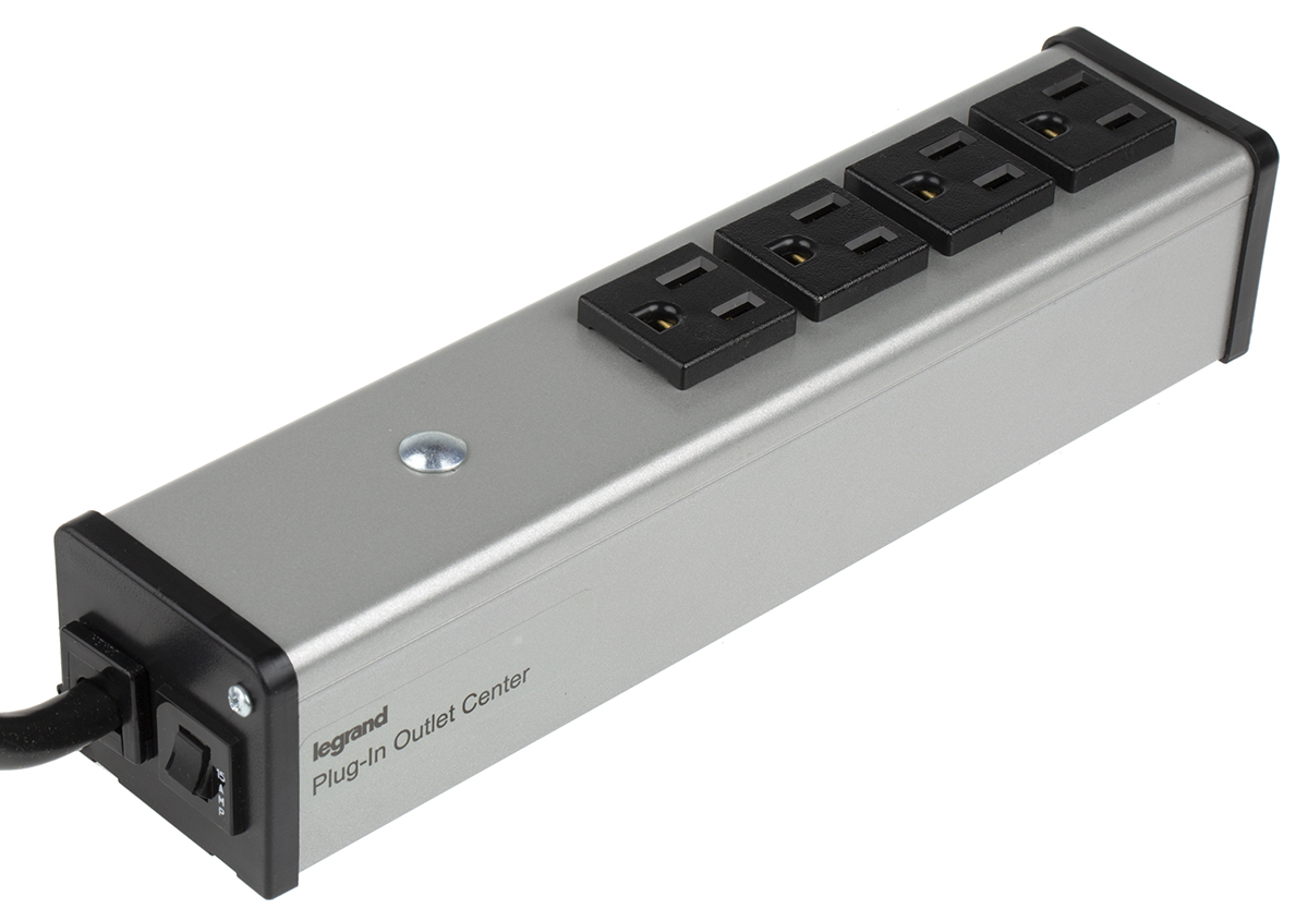 Wiremold 1.8m 4 Socket NEMA 5-15R Extension Lead, 120 V