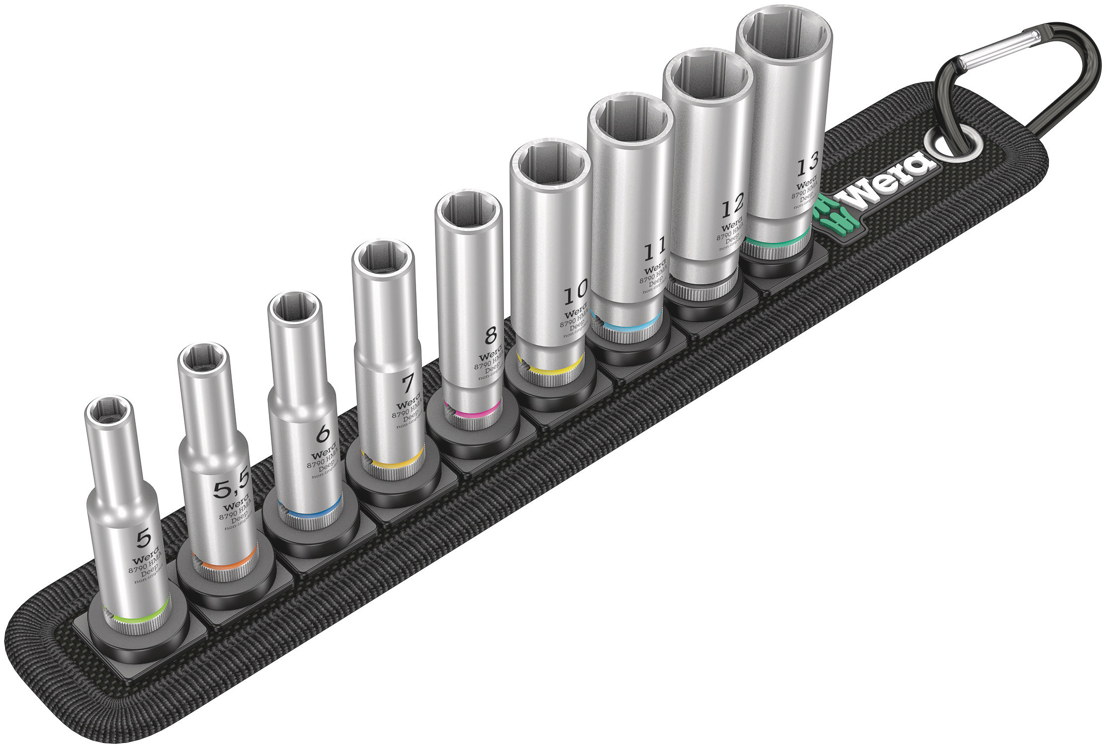 Wera 1/4 in Deep Socket Set