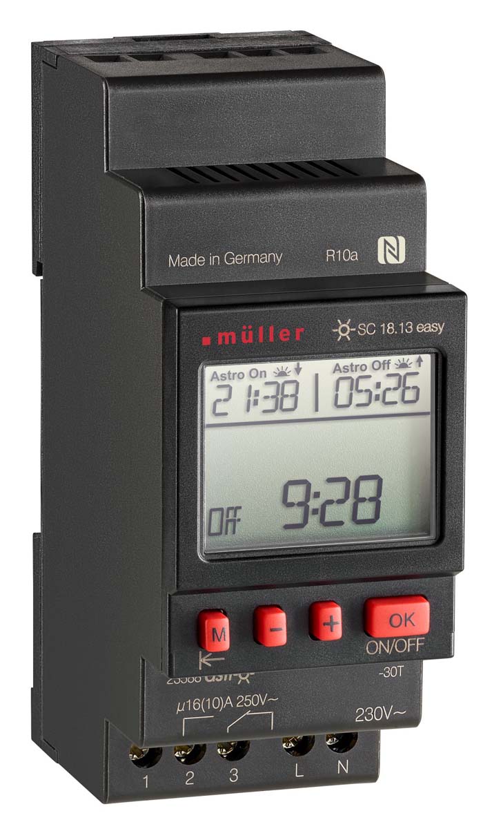 Muller Digital DIN Rail Time Switch 230 V ac, 1-Channel