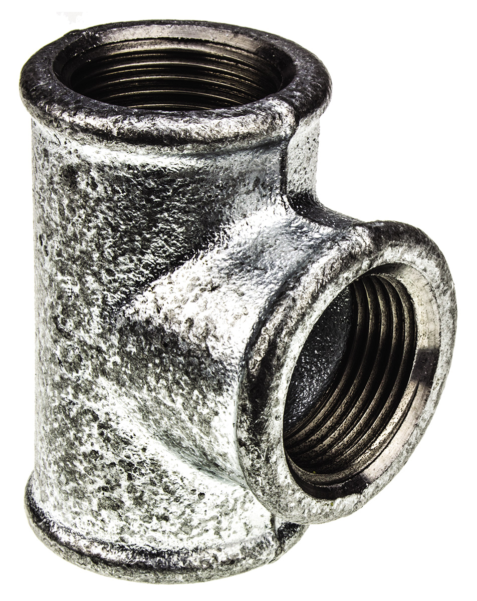 Georg Fischer Galvanised Malleable Iron Fitting Tee, Female BSPP 1in to Female BSPP 1in to Female BSPP 1in