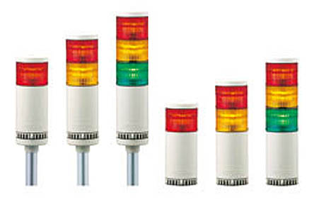 Patlite LMS Series Amber, Green, Red Signal Tower, 24 V ac/dc