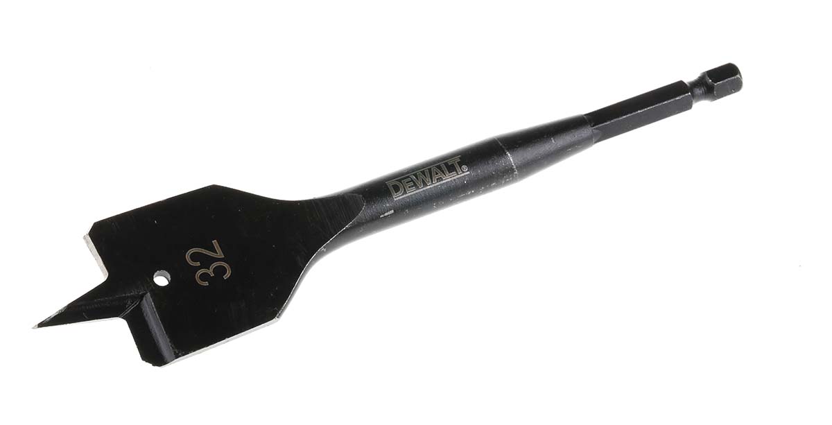 DeWALT DT47 Series Robust Steel Flat Wood Drill Bit, 32mm Diameter, 152 mm Overall