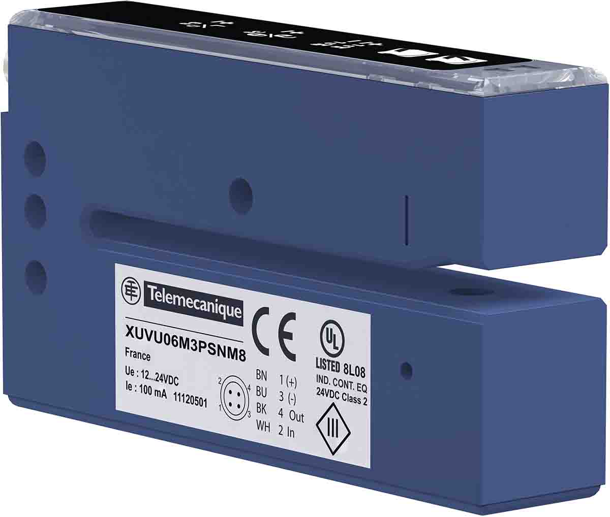 Telemecanique Sensors Ultrasonic Slot Proximity Sensor, 3 mm Detection, PNP NO/NC, 12 → 24 V dc