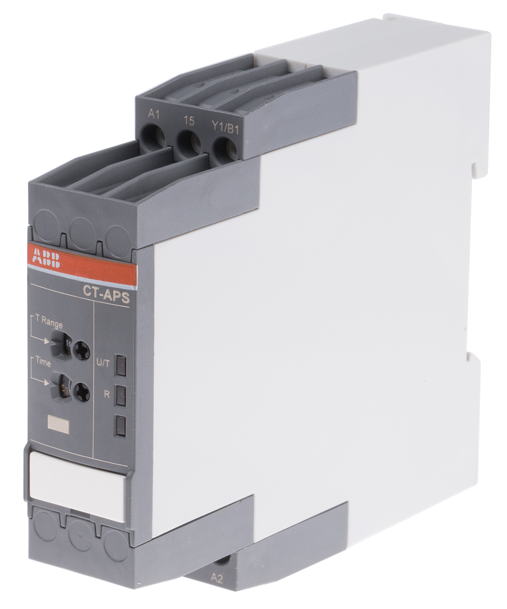 ABB DIN Rail Mount Timer Relay, 24 → 240 V ac, 24 → 48V dc, 1-Contact, 0.05 s → 300h, 1-Function,
