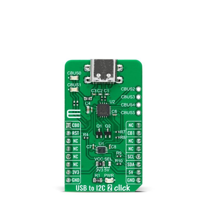 Brand-Rex MIKROE-5065, USB to I2C 2 Click Development Board for FT201X