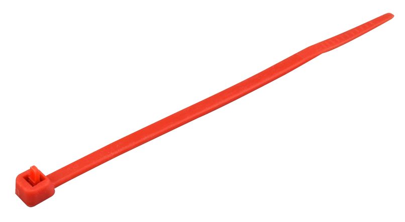 RS PRO Cable Tie, 200mm x 4.6 mm, Red Nylon, Pk-25