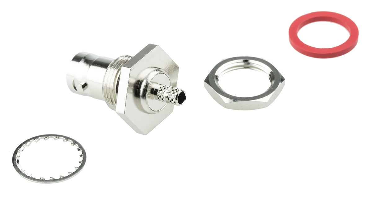 Amphenol RF, Jack Panel Mount BNC Connector, 50Ω, Crimp Termination, Straight Body
