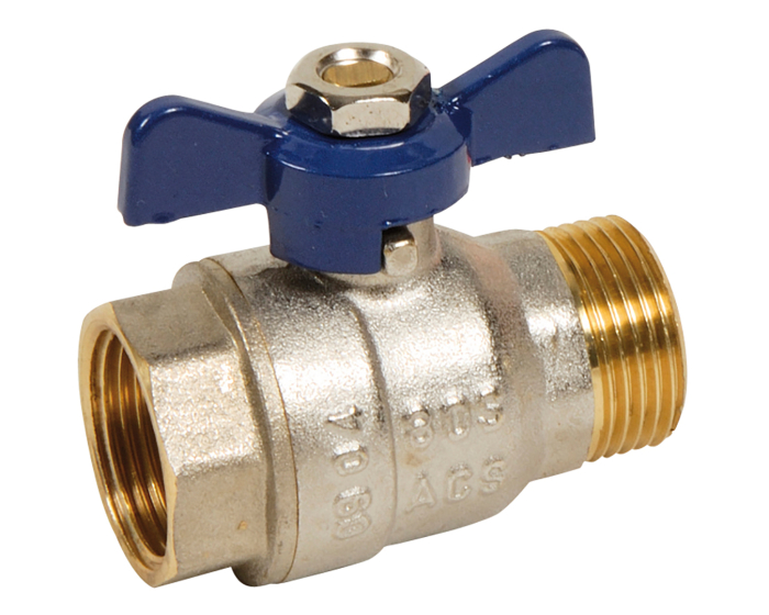 Sferaco Nickel Plated Brass Ball Valve, Ball Valve, Threaded, BSP 1/2in, 30bar Operating Pressure