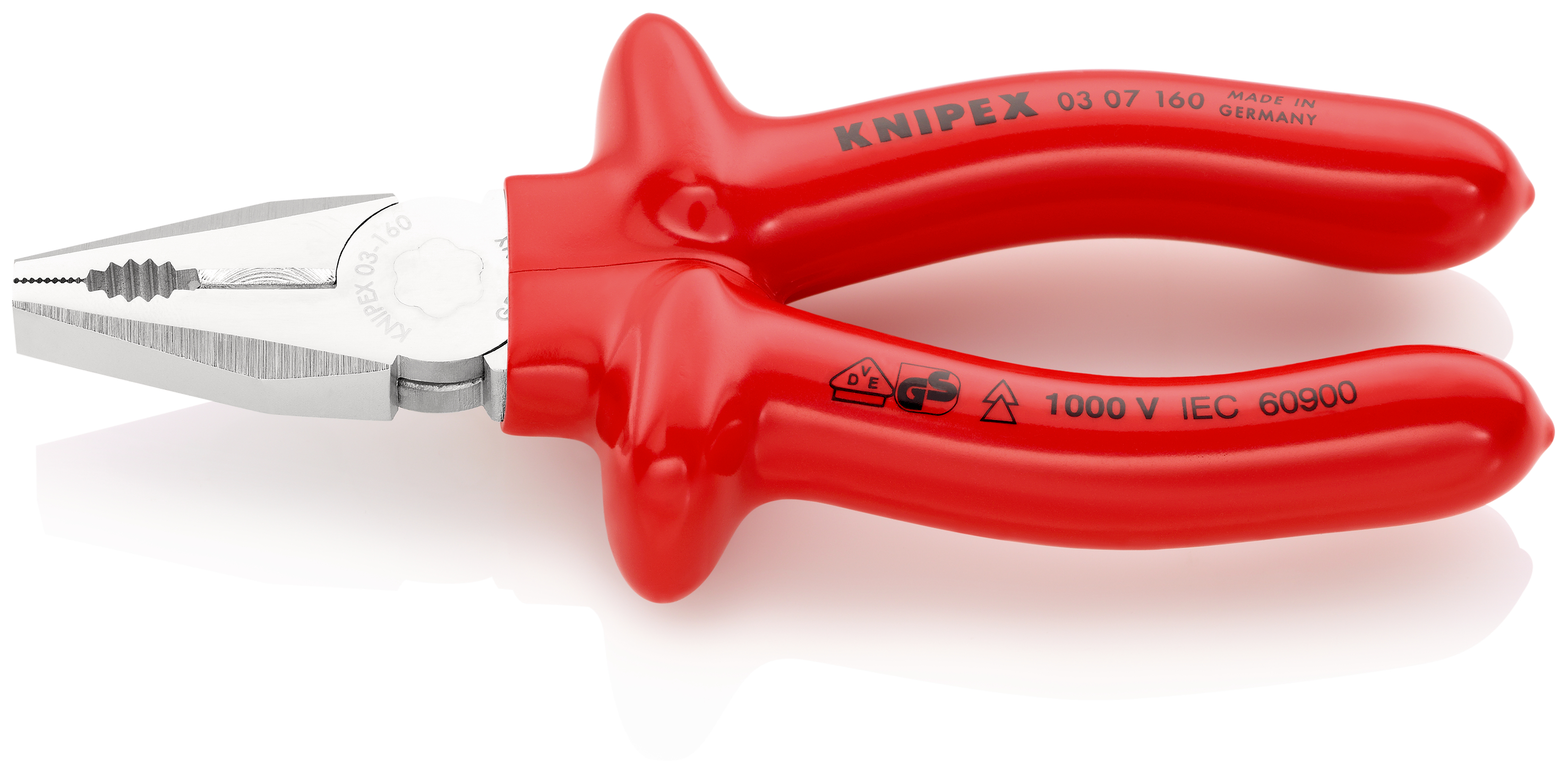 Knipex Combination Pliers, 160 mm Overall, Straight Tip, VDE/1000V