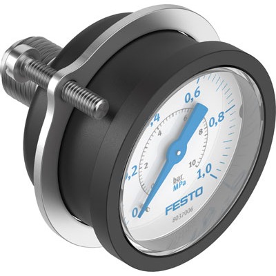 Festo G 1/4 Analogue Pressure Gauge 10bar Panel 40mm Outside Diameter