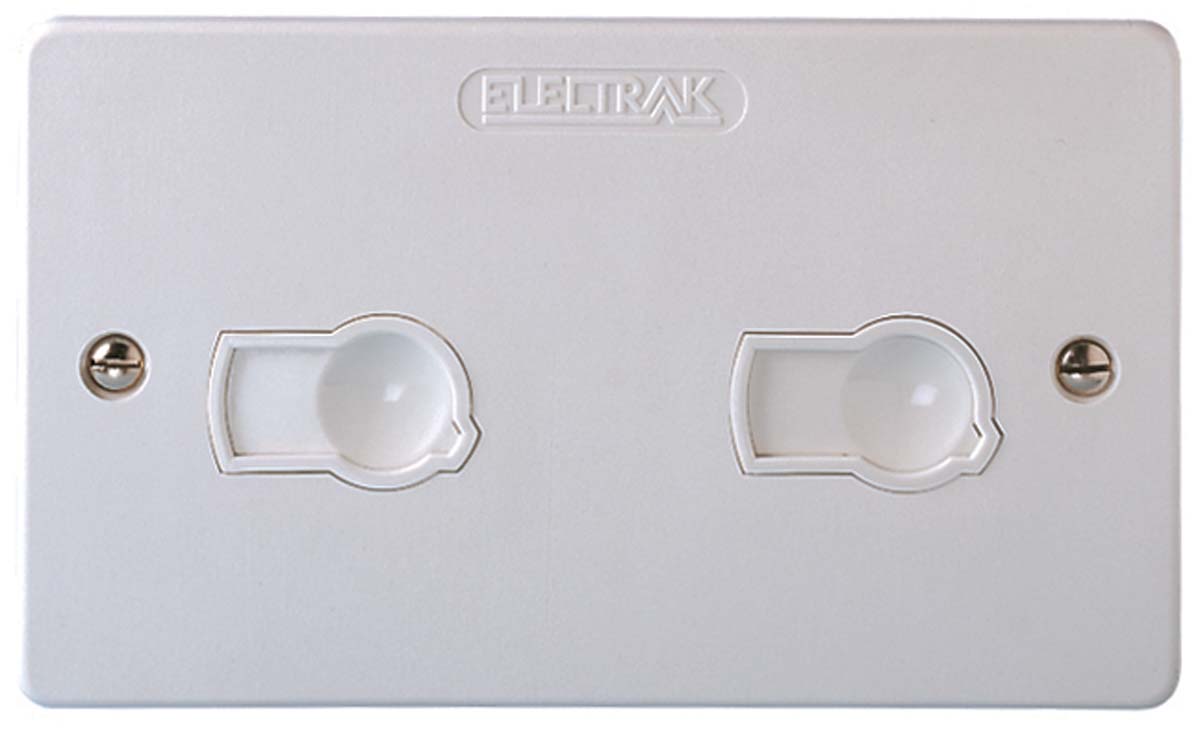 Electrak White 2 Gang Plug Socket, 2 Poles, 13A