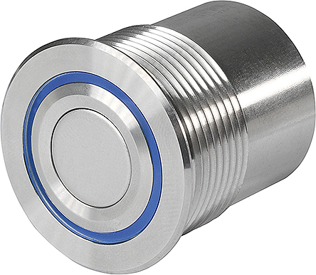 Schurter Illuminated Push Button Switch, Momentary, Panel Mount, 30mm Cutout, SPST, Blue, Green, Red LED, 4 →