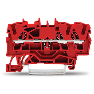 WAGO 2002-1303 TOPJOB S Series Red, 2.5mm², 1-Level, Push-In Cage Clamp Termination, ATEX, EAC Ex, IECEx