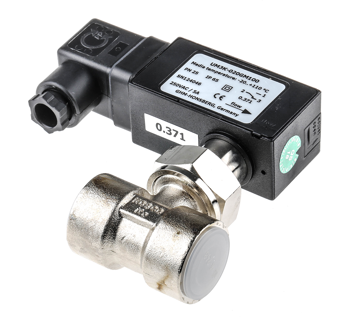RS PRO Paddle Flow Switch for Gas, Liquid, 7.5 L/min Min, 10 L/min Max