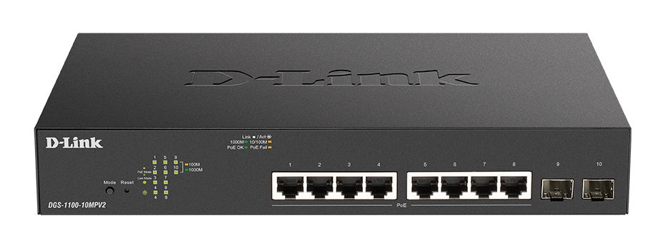 D-Link 10-Port Gigabit Smart Managed Max PoE Switch, Smart 10 Port Gigabit Switch With PoE UK