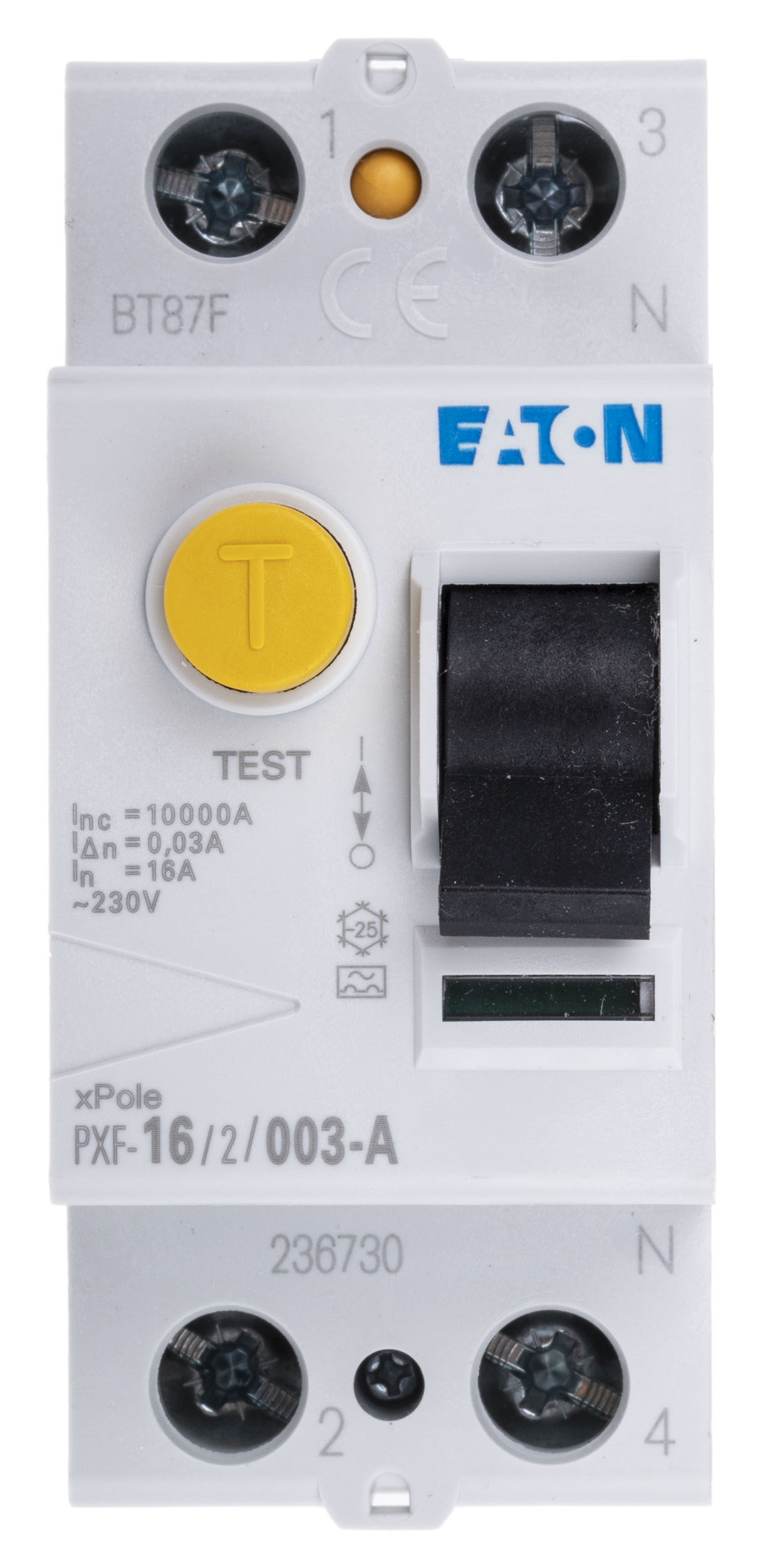 Eaton PXF-A RCCB, 16A, 1+N Pole, 30mA, Type A, 230V ac