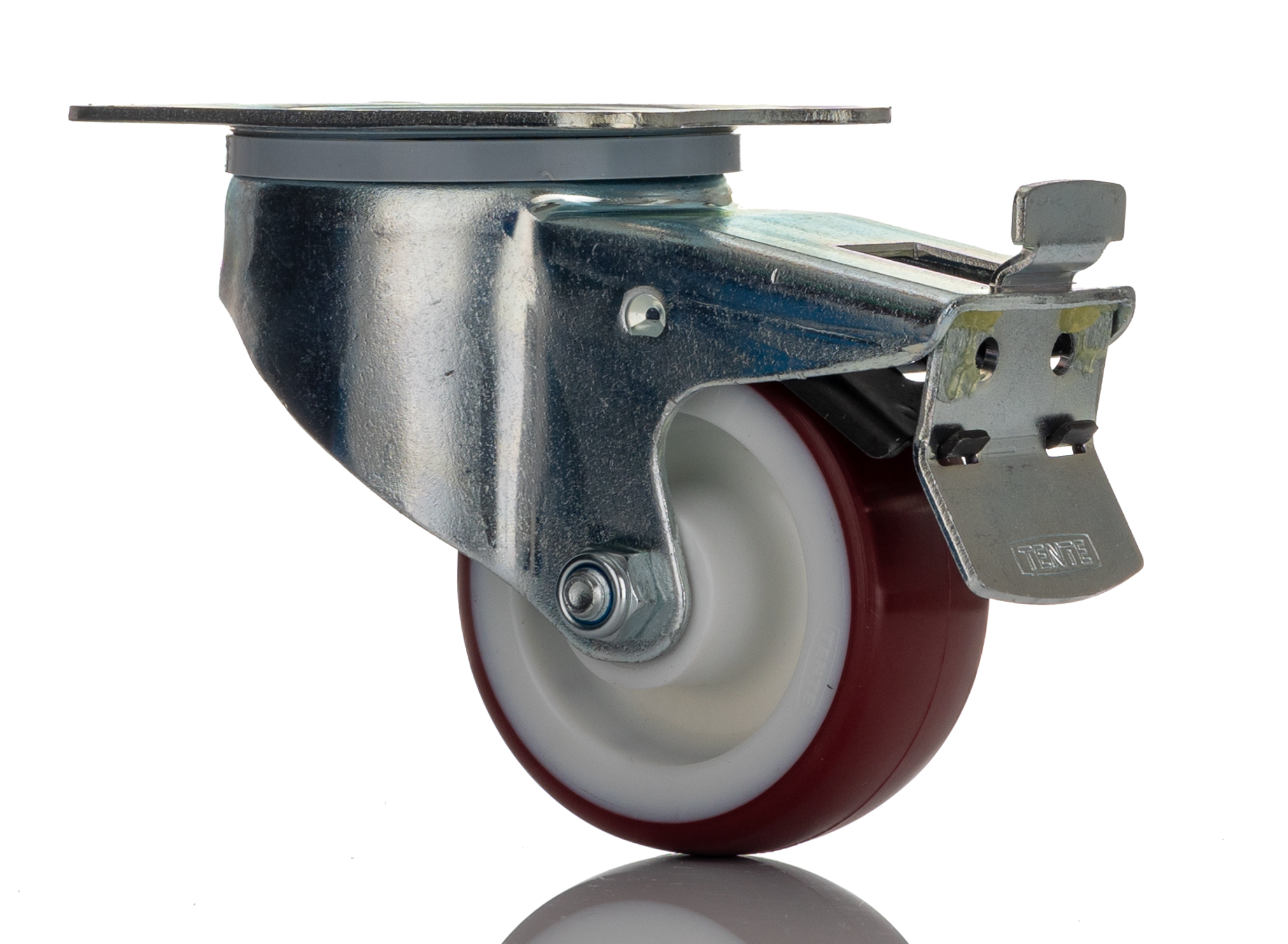 Tente Braked Swivel Castor Wheel, 150kg Capacity, 80mm Wheel