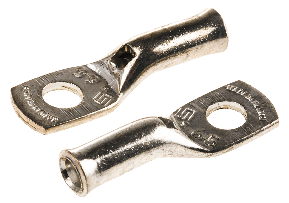 TE Connectivity, XCT Uninsulated Ring Terminal, 5mm Stud Size, 6mm² to 6mm² Wire Size