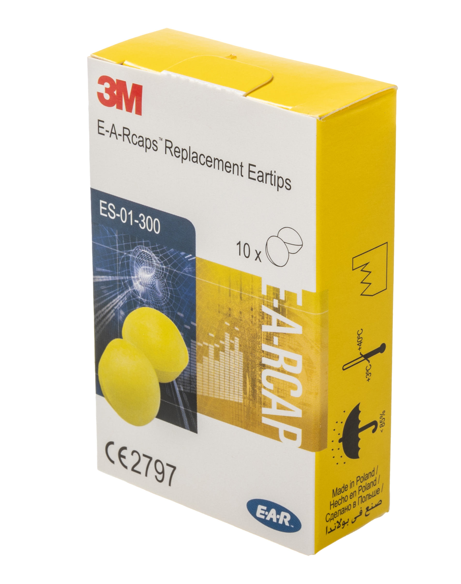 3M E.A.R Flexicap Series Yellow Disposable Band Ear Plugs, 23dB Rated, 10 Pairs