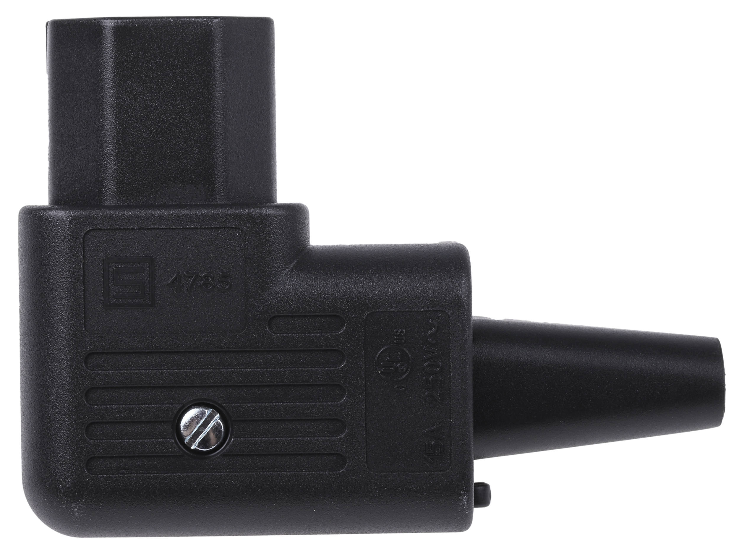 Schurter C13 Right Angle Cable Mount IEC Connector Socket, 15A, 250 V