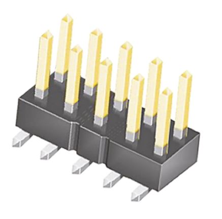 Samtec TSM Series Vertical Surface Pin Header, 6 Contact(s), 2.54 mm Pitch, 2 Row, Unshrouded