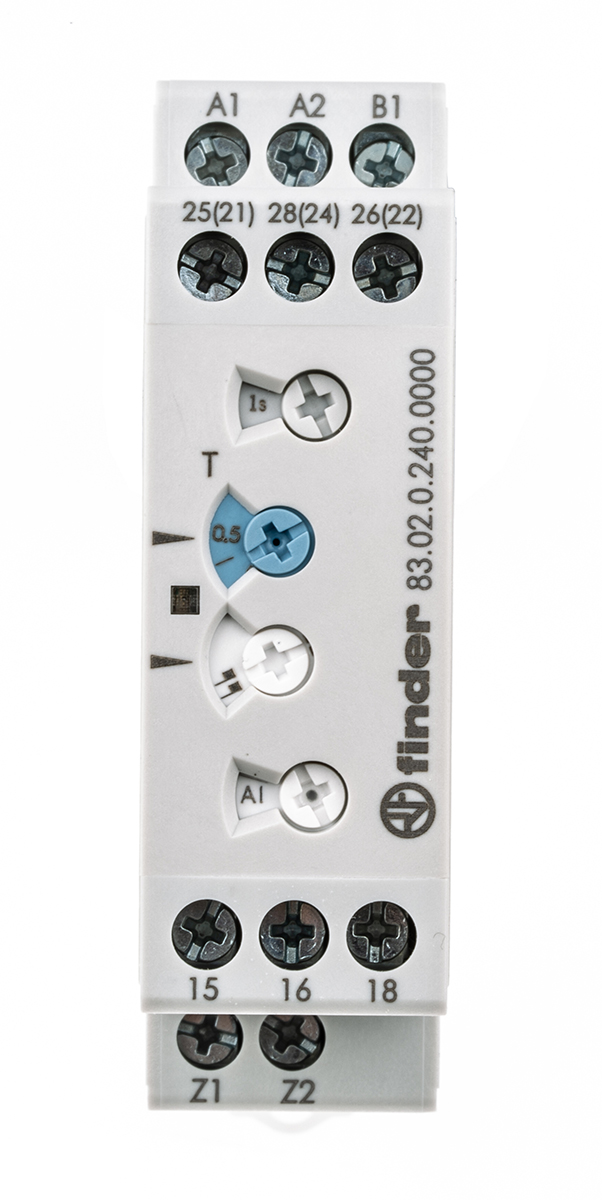 Finder 83 Series Series DIN Rail Mount Timer Relay, 24 → 240V ac/dc, 2-Contact, 0.05-10 h, 0.05-10 s, 0.05-10