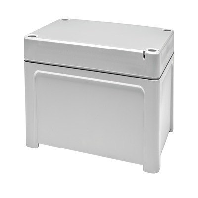 Fibox TPCM Series Light Grey Polycarbonate General Purpose Enclosure, IP65, IK07, IK08, Grey Lid, 130 x 95 x 65mm
