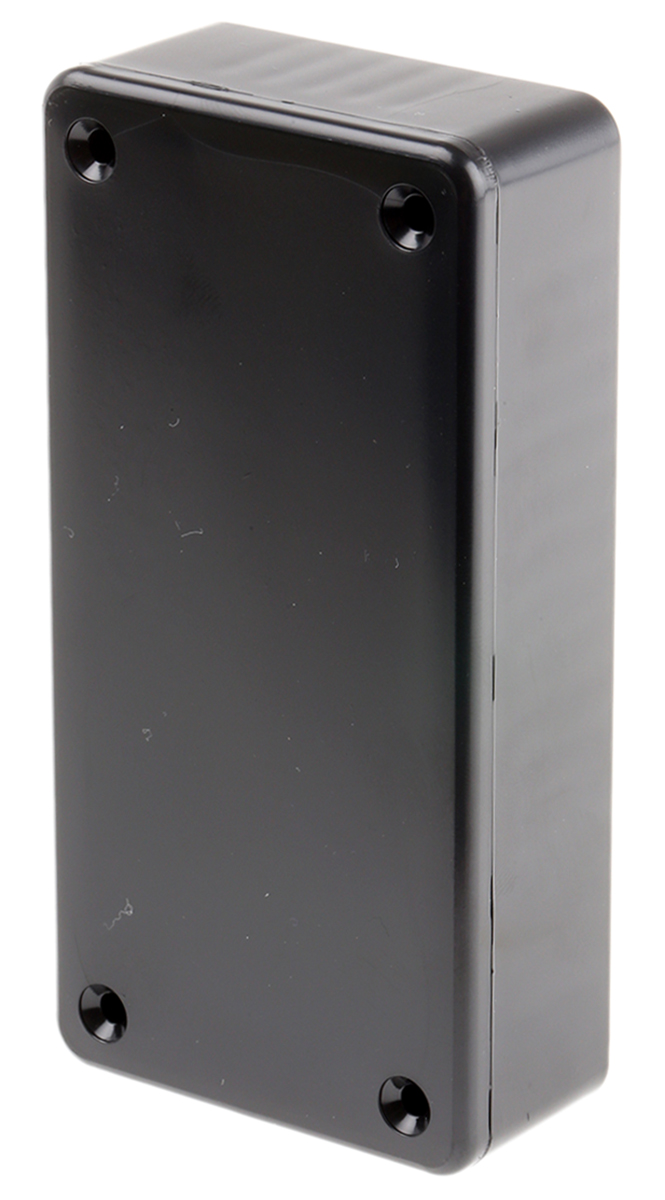 Hammond 1591 Series Black ABS Enclosure, IP54, Black Lid, 100 x 50 x 25mm