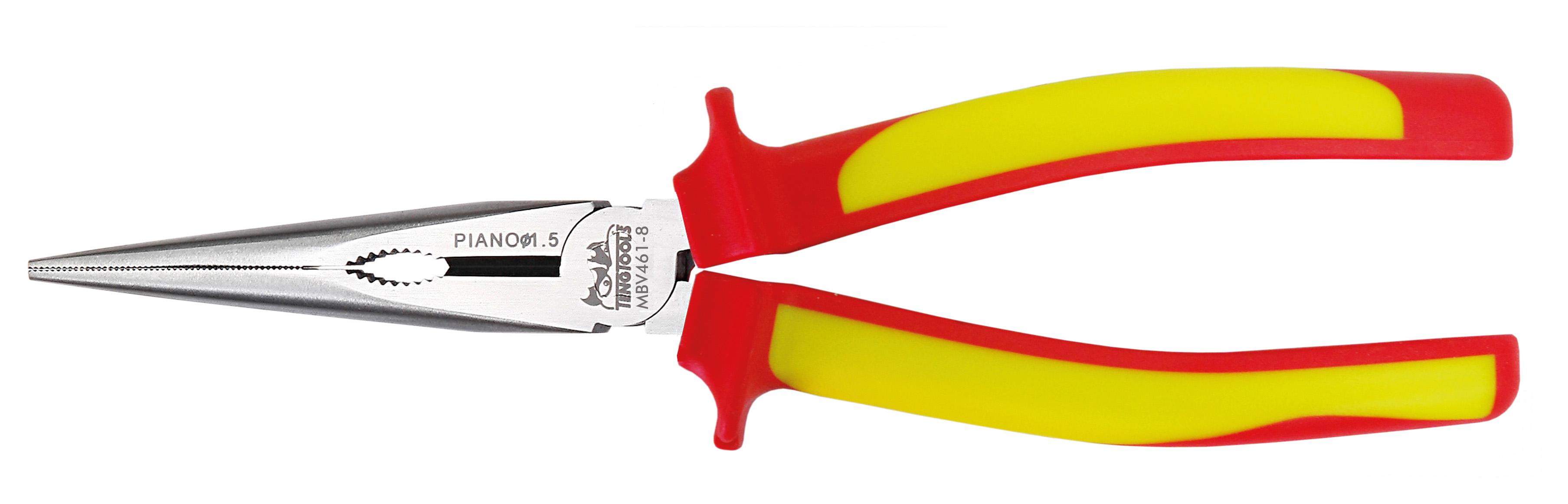 Teng Tools Pliers, 200 mm Overall, Straight Tip, VDE/1000V