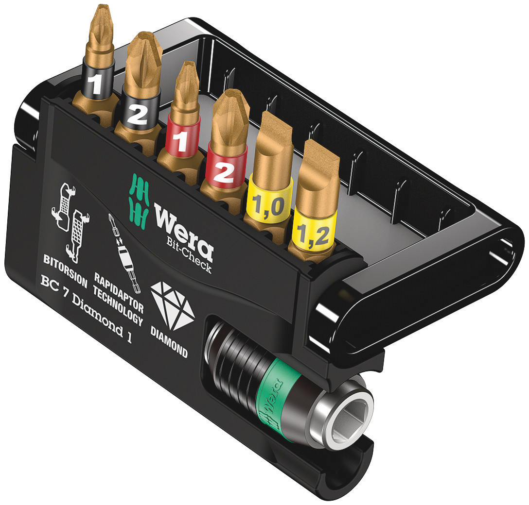 Wera Impact Bit Set 7 Pieces, Hexagon, Phillips, Pozidriv, Slotted, Torx