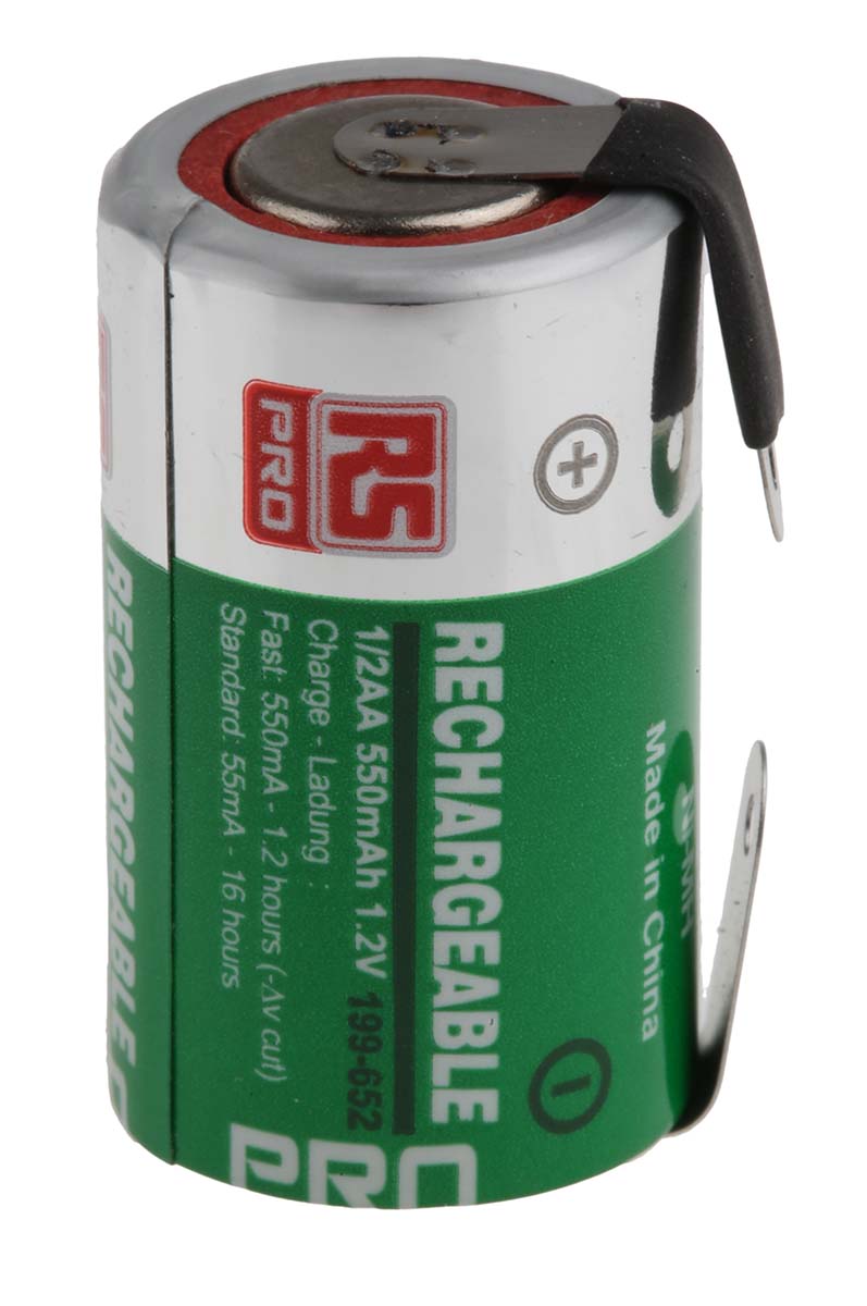 RS PRO RS PRO, 1.2V, 1/2 AA, NiMH Rechargeable Battery, 550mAh