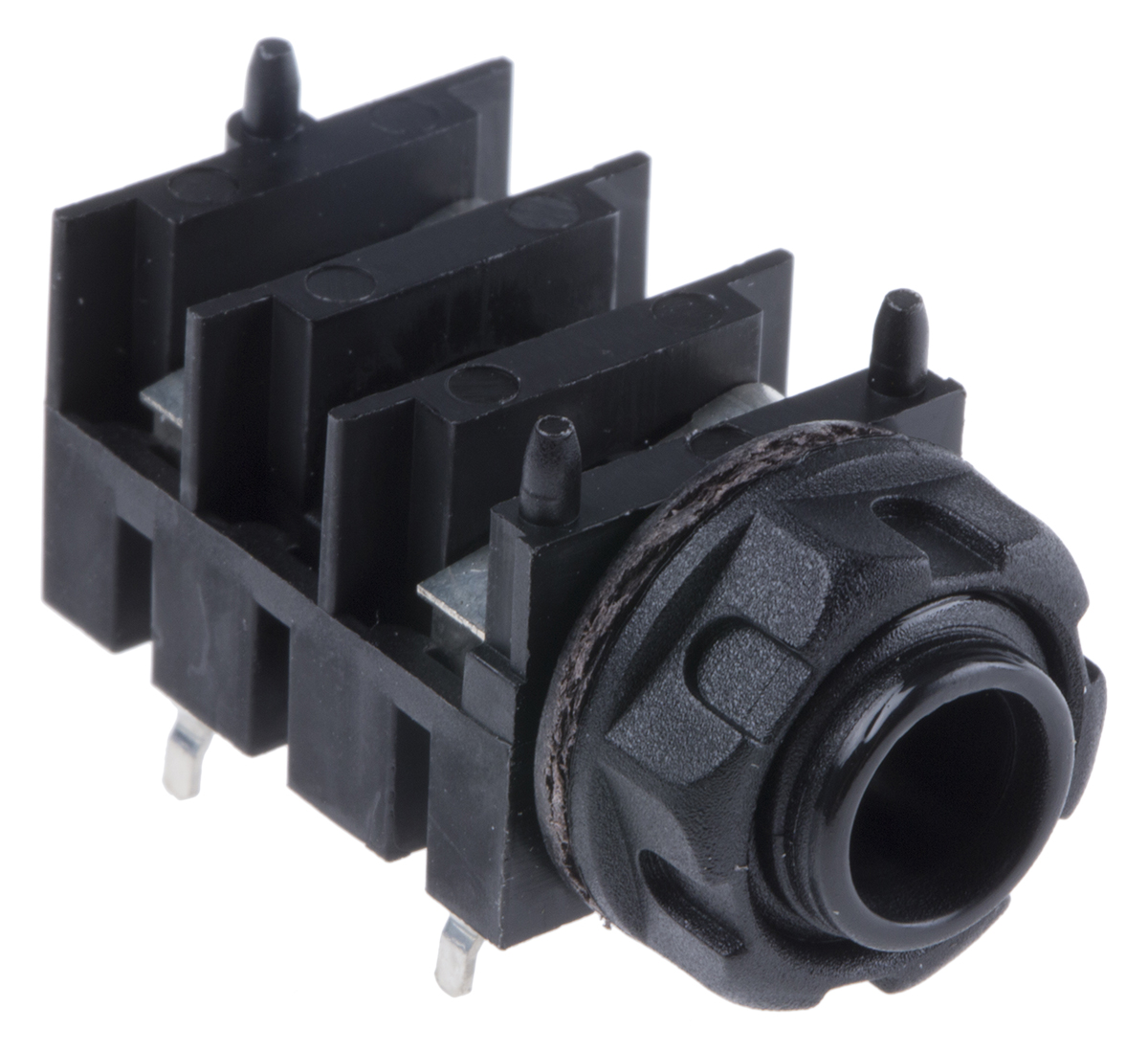 RS PRO Jack Connector 6.35 mm PCB Mount Stereo Socket, 2Pole 5A