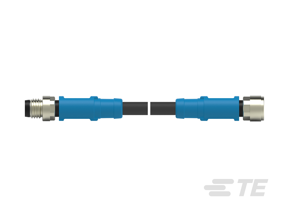 TE Connectivity Male/Female 4 way M8 to 4 way M8 Sensor Actuator Cable, 5000 mm
